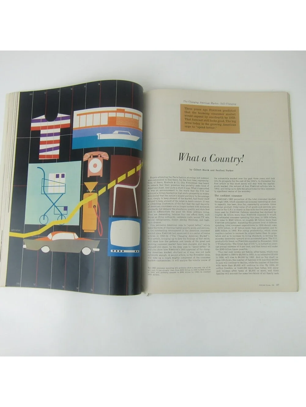 Vintage FORTUNE Magazine October 1956 Shell, Goodyear, Kodak, Seagrams, Esso Ads